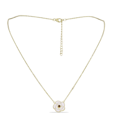  Arannyal Bevont Ezüst Nyaklánc Barton Gránáttal, Y62536 nyaklánc