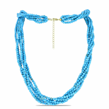  Arannyal Bevont Ezüst Nyaklánc Csipkerózsika Türkizzel, Y60548 nyaklánc