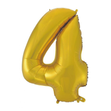  Arany 4-es Gold Mat szám fólia lufi 92 cm party kellék