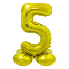  Arany 5-ös Gold szám fólia lufi talppal 72 cm party kellék