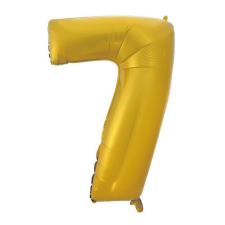 Arany 7-es Gold Mat szám fólia lufi 92 cm party kellék