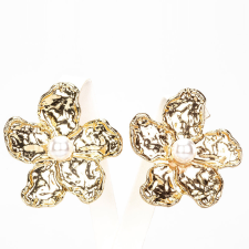  Arany Bevonatú Fülbevaló Üveggyönggyel, WUL027 fülbevaló