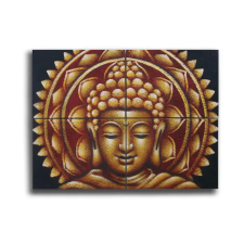  Arany Buddha Mandala - Brokát Részlet 30x40cm x 4 grafika, keretezett kép