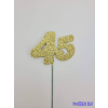  Arany csillámos szám drót pálcán - 45