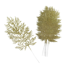  Arany csillámos thuja ág 10 darabos csomag dekorációs kellék