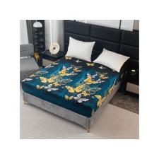 ARANY ÉS FEHÉR PILLANGÓ 180x200 cm sötétzöld mikroplüss lepedő lakástextília