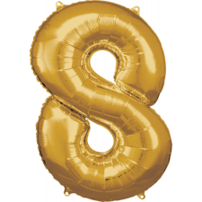 Arany Gold óriás szám fólia lufi 8-as, 83x55 cm party kellék