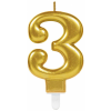  Arany Gold számgyertya, tortagyertya 3-as