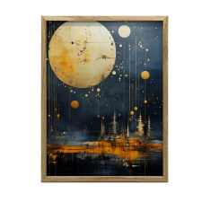 ARANY KERETES FALI PLAKÁT IPARI ÁLOM TÁJ 50x70 CM grafika, keretezett kép