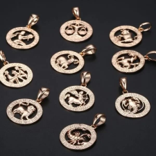 Arany mérleg nyaklánc - csillagjegy amulett nyaklánc