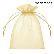Arany organza zacskó - ajándéktasak - 10x8 cm - 12 darabos ajándéktasak