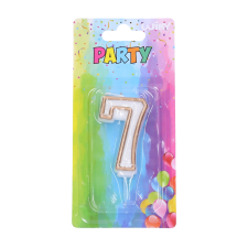 Arany szegélyű buli gyertya 7-es party kellék