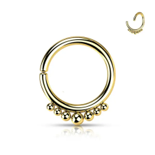  Arany Színű 316L Orvosi Acél Karika Alakú Septum Piercing Bogyókkal Díszítve egyéb ékszer