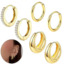  Arany Színű 316L Piercing Szett - 3 pár egyéb ékszer
