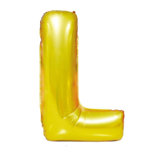  Arany színű, betű alakú fólia lufi, léggömb – L party kellék
