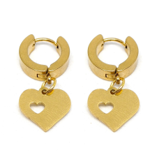  Arany színű nemesacél áttört szív fülbevaló II. fülbevaló