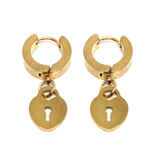  Arany színű nemesacél Szív Lakat fülbevaló fülbevaló