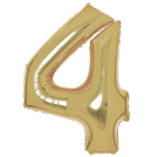  Arany White Gold 4-es szám fólia lufi 93 cm party kellék