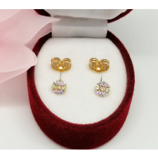  Aranyozott antiallergén beszúrós fülbevaló, 6 mm fülbevaló