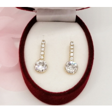 Aranyozott antiallergén fülbevaló Sv. kristállyal, 18 mm fülbevaló