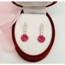  Aranyozott antiallergén fülbevaló Sv. kristállyal, 18 mm fülbevaló