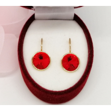 Aranyozott antiallergén fülbevaló Sv. kristállyal, 18 mm fülbevaló