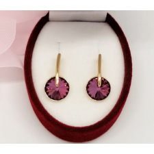 Aranyozott antiallergén fülbevaló Sv. kristállyal, 18 mm fülbevaló