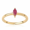Aranyozott Ezüst Gyűrű Mozaambiki Rubinnal - Elegáns Női Ékszer