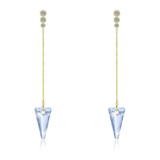  Aranyozott S925 Ezüst Lógós Fülbevaló Világoskék Swarovski® Kristályokkal fülbevaló