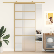 aranyszínű ESG tejüveg és alumínium tolóajtó 90 x 205 cm építőanyag