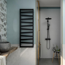 Arezzo design DIAGONAL BLACK 500x1200 törölközőszárító radiátor fűtőtest, radiátor