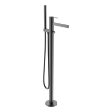 Arezzo design Elegant metál szürke szabadonálló egykaros kádtöltő csaptelep zuhanyszettel csaptelep