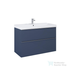Arezzo design MONTEREY 100 cm-es alsószekrény 2 fiókkal Matt kék színben, szifonkivágással AR-168576 fürdőszoba bútor