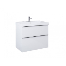 Arezzo design Monterey 80cm-es alsószekrény 2 fiókkal Matt Fehér színben, szifonkivágással AR-167596 fürdőszoba bútor