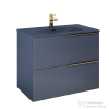 Arezzo design MONTEREY GLASS 80 cm-es alsószekrény, 2 fiókkal, matt kék AR-169084