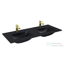 Arezzo design SKAPPA 120 cm-es dupla mosdó, matt fekete AR-146075 szaniter