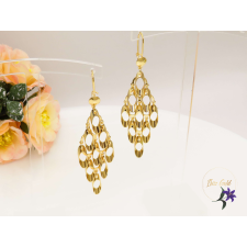  Aria antiallergén hosszú rombuszalakú csüngős fülbevaló-18K fülbevaló