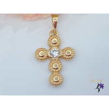  Arinka antiallergén kereszt medál kör alakú egységekből cirkónia kővel 18K medál