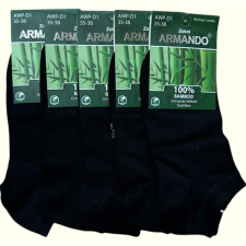ARMANDO Női bokazokni 100% bamboo 5 pár Fekete női zokni