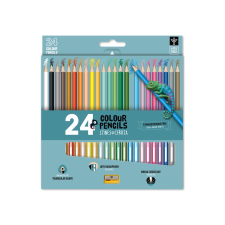 Ars Una : 24 színű háromszögletű színes ceruzakészlet hegyezővel színes ceruza