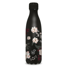 Ars Una 500 ml-es Flowery Black 24 (5374) duplafalú fémkulacs kulacs, kulacstartó