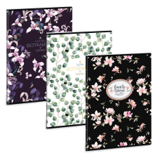 Ars Una Botanical Flowers-Mix A/4 extra kapcsos füzet-négyzethálós füzet