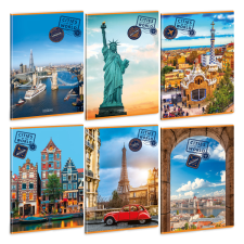 Ars Una Cities of the World A/4 extra kapcsos füzet-négyzethálós füzet