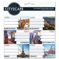 Ars Una : Cityscape csomagolt füzetcímke 3x6 db-os füzetcímke