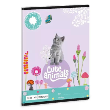 Ars Una Cute Animals: Cica mintás vonalas füzet - 4. osztálytól, A5 füzet