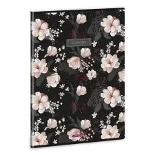 Ars Una Flowery Black 24 (5374) A4 extra kapcsos kockás füzet füzet
