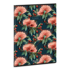 Ars Una Flowery green A/4 extra kapcsos füzet-négyzethálós füzet