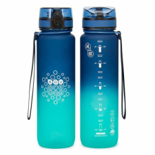 Ars Una Motivációs BPA mentes kulacs - 1000 ml - matt kék/türkiz színátmentes kulacs, kulacstartó