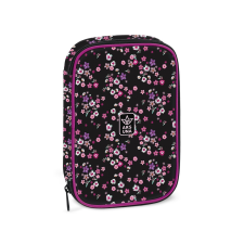 Ars Una : Pearl Blossom Black virágos többszintes tolltartó 15,5x22,5x4,5cm tolltartó