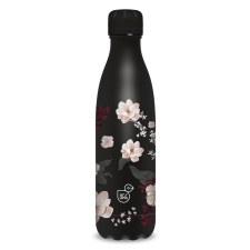 Arsuna Ars Una duplafalú fémkulacs-500 ml - Flowery black kulacs, kulacstartó